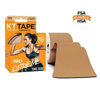 KT Tape Pro Extreme Therapeutic Elastic Kinesiology Sports Tape, 20 Pre Cut 10 inch Strips, 100% Synthetic Water Resistant Breathable, Pro & Olympic Choice, Tempo Taupe