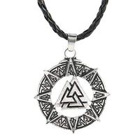 Valknut OdinвЂs Symbol of Norse Viking Warriors Pewter Pendant Necklace Prom Pretty Beautiful Bright Stylish Jewerly Beads Best Unique Style Design Delicate