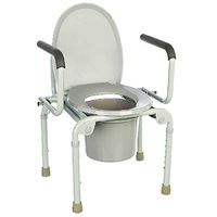 Toilet chair Removable Commode Lightweight Aluminium Bathroom Toilet Seat Seat Belt Wheel/Disability with Top Loading Easily Elderly Mobility Aid Commode Chair