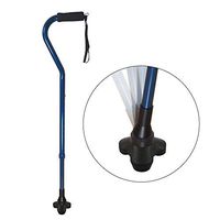 DR. CANE All-Terrain Adjustable Telescopic Cane W/ Cushioning System - Lightweight Walking Stick for Women and Men - with Soft Handle Walking Cane - Blue Offset cane