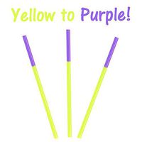 9" Fun Color Changing Party Drinking Straws! Reusable, Recyclable Plastic Drinking Favors! (Yellow to Purple, 15)