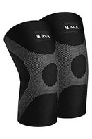 Mava Sports Knee Compression Sleeve Support with Adjustable Strap for Men and Women - Perfect for Joint Pain, Weightlifting, Running, Gym Workout, Squats and Arthritis Relief (X-Small, Black & Grey)