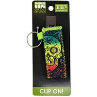 Clip-On Neoprene Vape E-Cigarette Case with Key Ring - Skull