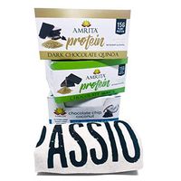 Amrita Gluten-free Plant-based Chocolate Protein Bar Bundle- 3 packs of Pack of 12 Plus Tote Bag