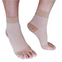 Compression Foot Sleeves for Men & Women - Best Plantar Fasciitis Socks, Ankle Brace Support, Relieve Pain Fast, for Everyday Use (Beige, S/M(4-4.5Men/4-5.5Women))