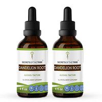 Dandelion Root Liquid Extract Alcohol Tincture, Organic Dandelion (Taraxacum Officinale) Dried Root Tincture Supplement (2x4 fl oz)