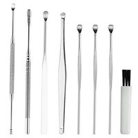 Ear Pick Ear Curette Earwax Pick Removal Tool Kit 8 Pcs, Stainless Steel Ear Hygiene Care Sets with Storage Box 
