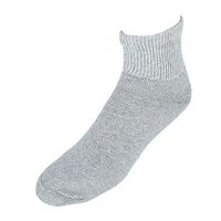 CTM Men's Loose Fit Diabetic Ankle Socks (3 Pair Pack), Grey