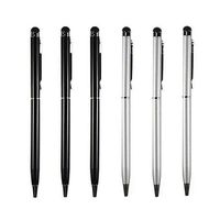 Universal 2-in-1 Touch Screen Stylus Ballpoint Pen [3 pcs Black + 3 pcs Silver] For Tablet smartphone iPad iPhone iPod Samsung LG HTC Sony PC