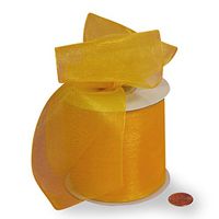 Organza Ribbon Light Gold 1 1/2" X 25 Yards