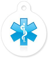 Medical Tags - Allergic to Peanuts - Modern Caduceus Symbol