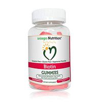 Biotin Chewable Adult Gummies (60 Counts) – Boosts Metabolism, Promotes Hair & Skin Health & Strong Nails - Strawberry Flavor | Intego Nutrition