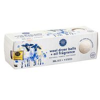 Woolzies Organic Wool Dryer Balls: 3 Pack XL Dryer Balls & 100% Pure Lemon Essential Oil | All Natural Laundry Fabric Softener Balls | Made with 100% New Zealand Wool | Best Essential Oil Dryer Balls