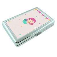 Mermaid Em2 Hip Silver Cigarette Case Id Holder Metal Wallet 4" X 2.75" RFID Protection