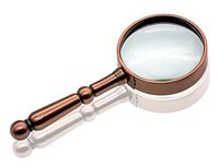 7X Handheld Antique Metal Magnifier Reading Magnifying Glass Lens Jewelry Loupe 75mm (Copper)