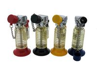4pcs 45 Degree Angle Sidekick Jet Torch Butane Lighter, Cigarette Lighter, Jumbo See Through Gas Tank, Flame Adjustable, Gas Refillable