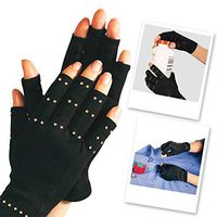 Jaxbo Arthritis Compression Gloves, Arthritis Gloves Fingerless for Women & Men with Magnetic Therapy for Finger Joint, Reduce Stiffness & Ease Pain