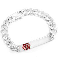 StickyJ USA Sterling Silver Link Medical Bracelet 8.5 in w Free Engraving