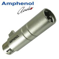 Amphenol AC3F3MW XLR Female to Male Adaptor, Prewired, Metal Shell, Nickel Finish