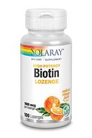 Solaray Biotin Lozenge Supplement, Orange, 1000 mcg, 100 Count