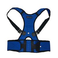 Dunamis Posture Corrector Brace: Lumbar Support Belt for Back Pain Relief|Breathable Adjustable Upper Back Support Brace for Men & Women|Back Posture Corrector for Spine Alignment - Blue X-Large