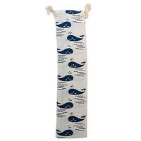 STRAW CARRYING CASE - STAINLESS STEEL, SILICONE AND OTHER REUSABLE STRAWS (Navy/Cream Whale, Single Small)