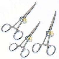 G.S Set of 3 PCS Dog CAT PET Hair Puller Remover Stainless Steel HEMOSTAT Locking Forceps 5" & 5.5" & 6.25" Curved Full Serrated