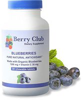 Berry Club Chewable Tablet (30 Count) - Powerful Antioxidant Made with 100% Organic Blueberries