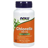 NOW Supplements, Chlorella 400 mg with naturally occurring Chlorophyll, Beta-Carotene, mixed Carotenoids, Vitamin C, Iron and Protein, 100 Veg Capsules