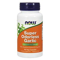 NOW Supplements, Super Odorless Garlic with Hawthorn Extract and Cayenne, 90 Veg Capsules