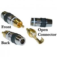 CableWholesale RCA Connector for 7mm Cable, 24K Gold Premium, White Band (30R4-0100WH)