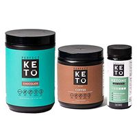 Perfect Keto Bundle - Exogenous Ketones Powder (Coffee), Collagen (Chocolate), Ketone Test Strips (100 Strips) | Best to Burn Fat and Support Energy | 30 Day Supply