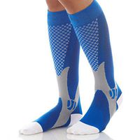 Compression Socks - Premium Design for Men and Women Everyday Use Running Pregnancy Flight & Travel Nursing Best Athletic Fit - Boost Stamina Circulation & Recovery (Blue/Gray/White, XX-Large)