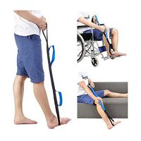 Leg Lifter Strap Rigid Foot 37'' Medical Thigh Lifter for Elderly After Knee Hip Surgery Recovery Kit & Hand Grip Therapy Tools Handicap Disability Mobility Aids for Car Bed Wheelchair Transfer (Blue)