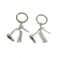 Wash and Blow Keychain， 2 Pcs Creative Key Ring Keychain Wash and Blow Key Buckle Plastic Color Keychain Pendant Simulation Key Charm Bag Accessories(Silver and Gold)