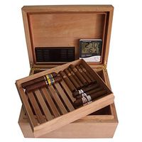 Spanish Cedar Wood Large Capacity Cigar Humidor Solid Wood Double Cigar Box Thickening Can Put 120 Seals