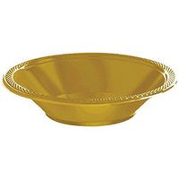 Amscan 43034.19 Plastic Bowls, 12oz, Gold Sparkle