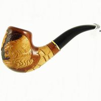 Carved tobacco smoking pipe *Lion* (Cooling filter) | pipes - 6.1'' (15,5cm)