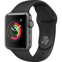 Apple Watch Series 2 Smartwatch 38mm Space Gray Aluminum Case Black Sport Band (Renewed)