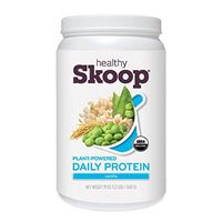 Plant Based Protein Daily Protein Powder | Healthy Skoop | USDA Certified Organic | BCAAs | Vegan, Dairy Free, Gluten Free, Non-GMO | Vanilla | 20 Servings | 19 Ounces, 19 Ounce Tub