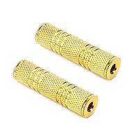TISINO 3.5mm Female to Female Adapter, Gold Plated 1/8 Inch Stereo Coupler Aux Cord Connectors - 2 Pack