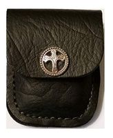 Inspire Nation Leather Lighter Case Pouch Cross Religious Snap with Strap