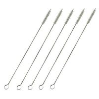 Lemoning ❤ Reusable Stainless Steel Drinking Straws Cleaning Brush Cleans Sippy Cup (B)