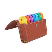 Healifty Leather Pill Organizer Weekly Pill Case Portable Medicine Case 28 Day Pill Organizer for Outdoor Travel