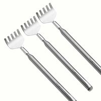 DatingDay Stainless Steel Metal Back Scratcher Adjustable Extendable Telescopic Claw Comb with Pocket Clip Pack of 3