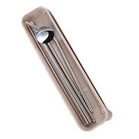 Vitality-Store 4 Pcs Stainless Steel Metal Drinking Straw Reusable Straws + 2 Cleaner Brush Kit