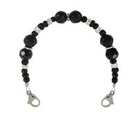 Divoti Beaded Women's Medical Alert ID Interchangeable Replacement Bracelet - 6" w/Extenders - Black