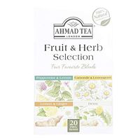 Ahmad Tea Fruit & Herb Selection Wellness & Detox Blends in Foil Envelopes, 20 Count