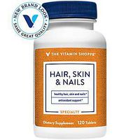 The Vitamin Shoppe Hair, Skin and Nails, with 400MCG of Biotin and Other Essential Vitamins, Nutrient Metabolism Support for Healthy Vibrant Hair, Healthy Skin Strong Nails (120 Tablets)