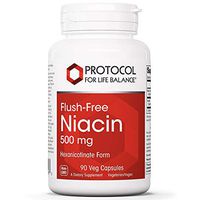 Protocol For Life Balance - Flush-Free Niacin 500 mg - B Vitamin for Improved Energy Production, Metabolism, Stress, Sex, and Emotional Support - 90 Veg Capsules